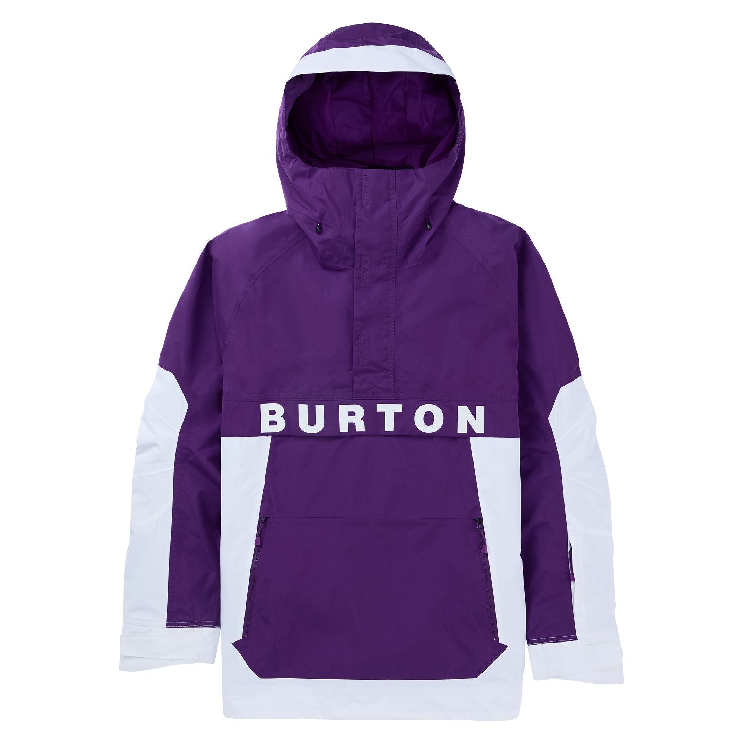 Mens Burton Frostner 2L Anorak Jacket - Imperial Purple Stout White S - Burton Jacket Outerwear