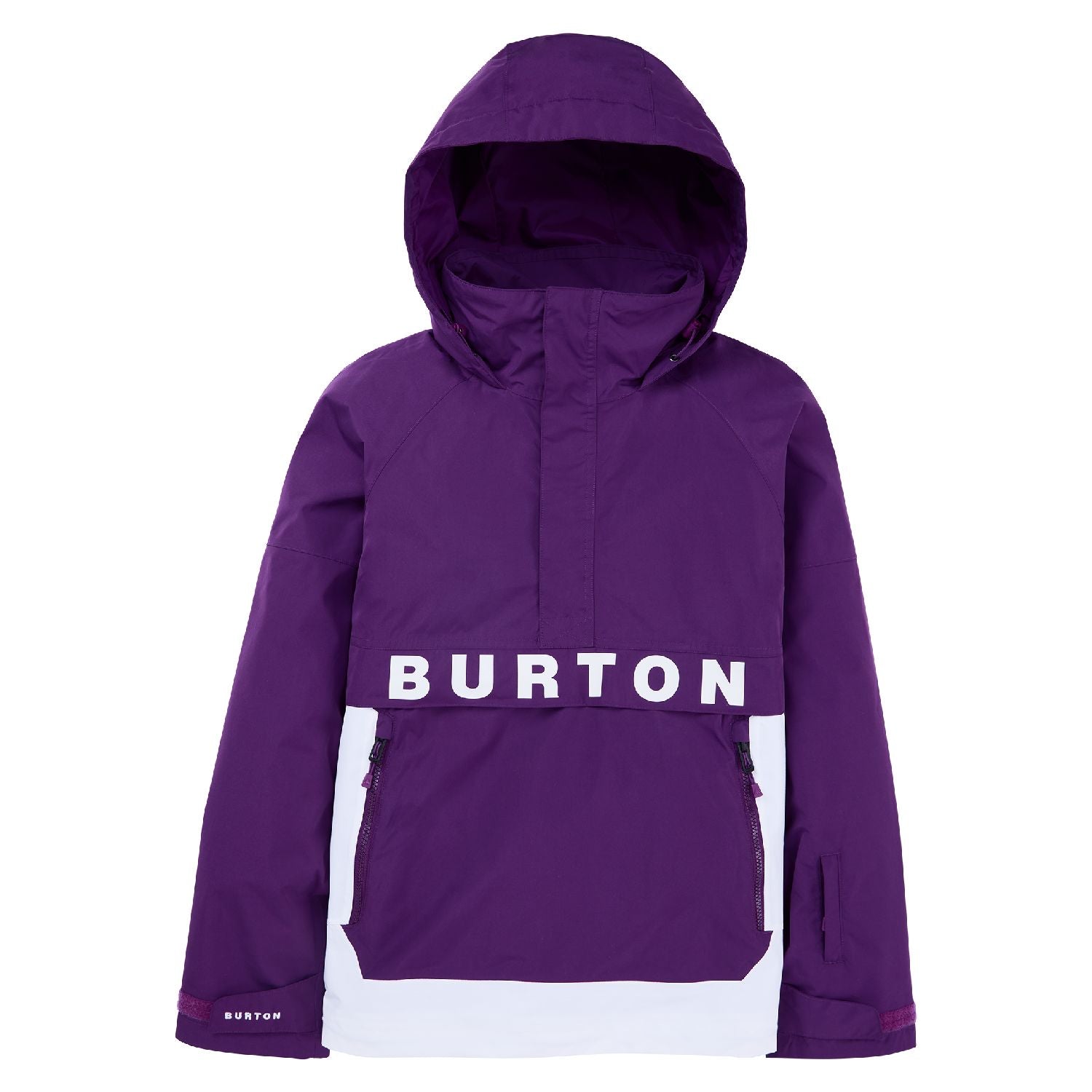 Womens Burton Frostner Anorak Jacket - Imperial Purple Stout White S - Burton Jacket Outerwear