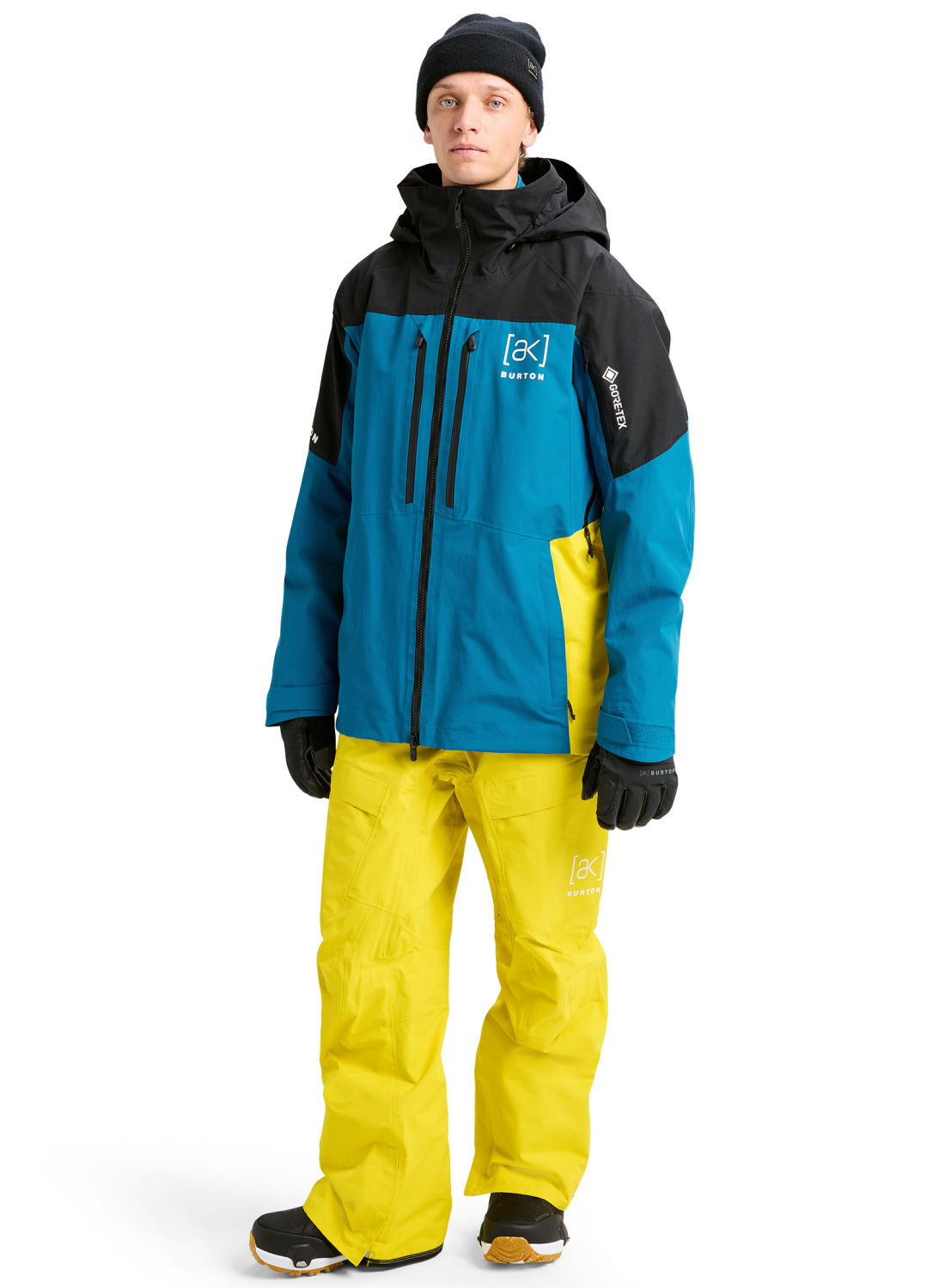 Men's Burton [ak] Swash GORE-TEX 2L Jacket - True Black / Blue Teal / Atomic Yellow - Burton Jacket Outerwear - alternate view 2