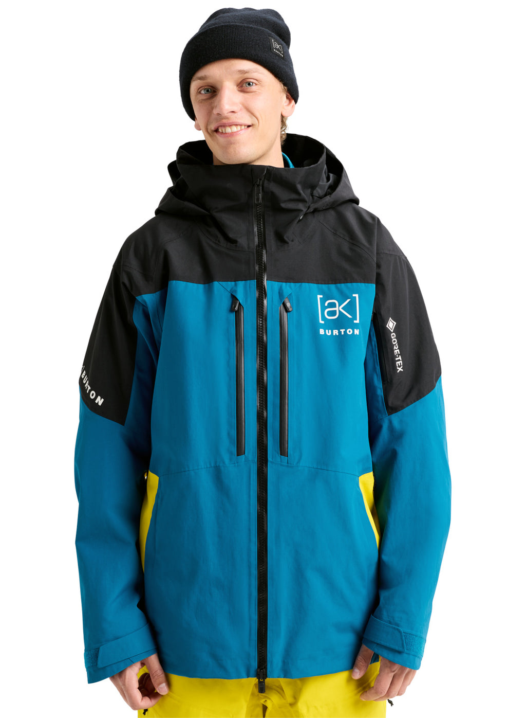 Men's Burton [ak] Swash GORE-TEX 2L Jacket - True Black / Blue Teal / Atomic Yellow - Burton Jacket Outerwear - alternate view 3
