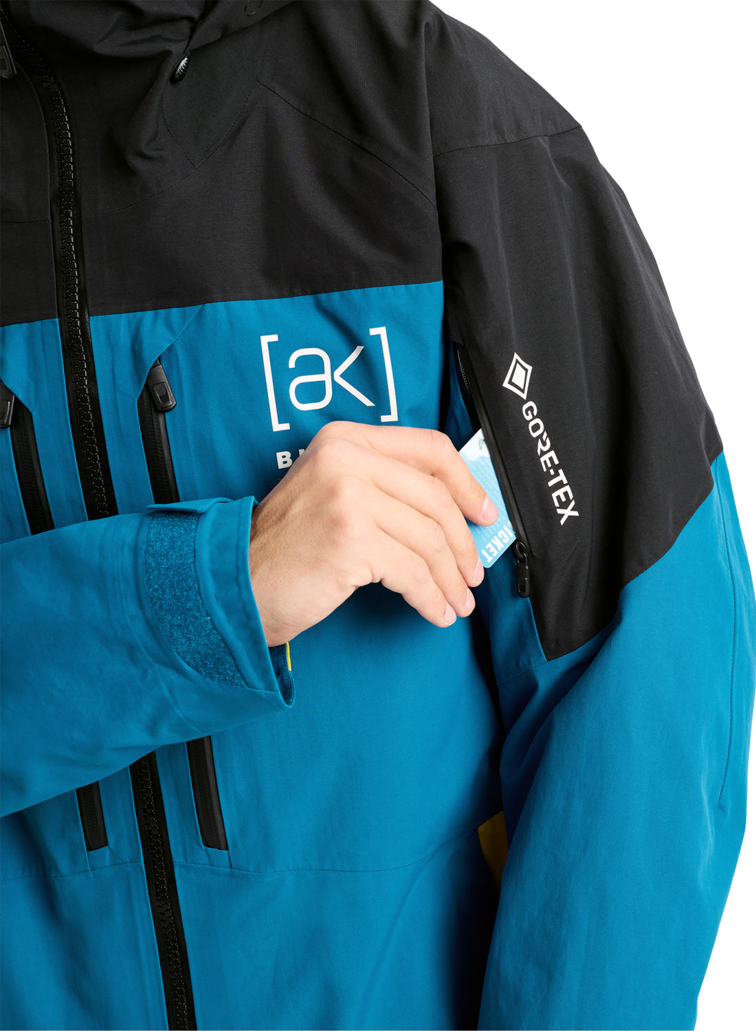 Men's Burton [ak] Swash GORE-TEX 2L Jacket - True Black / Blue Teal / Atomic Yellow - Burton Jacket Outerwear - alternate view 6