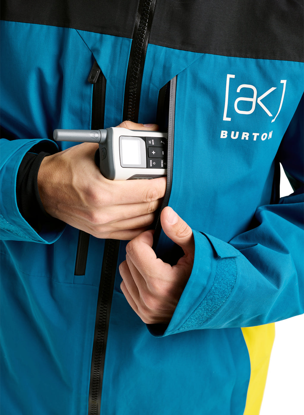 Men's Burton [ak] Swash GORE-TEX 2L Jacket - True Black / Blue Teal / Atomic Yellow - Burton Jacket Outerwear - alternate view 7