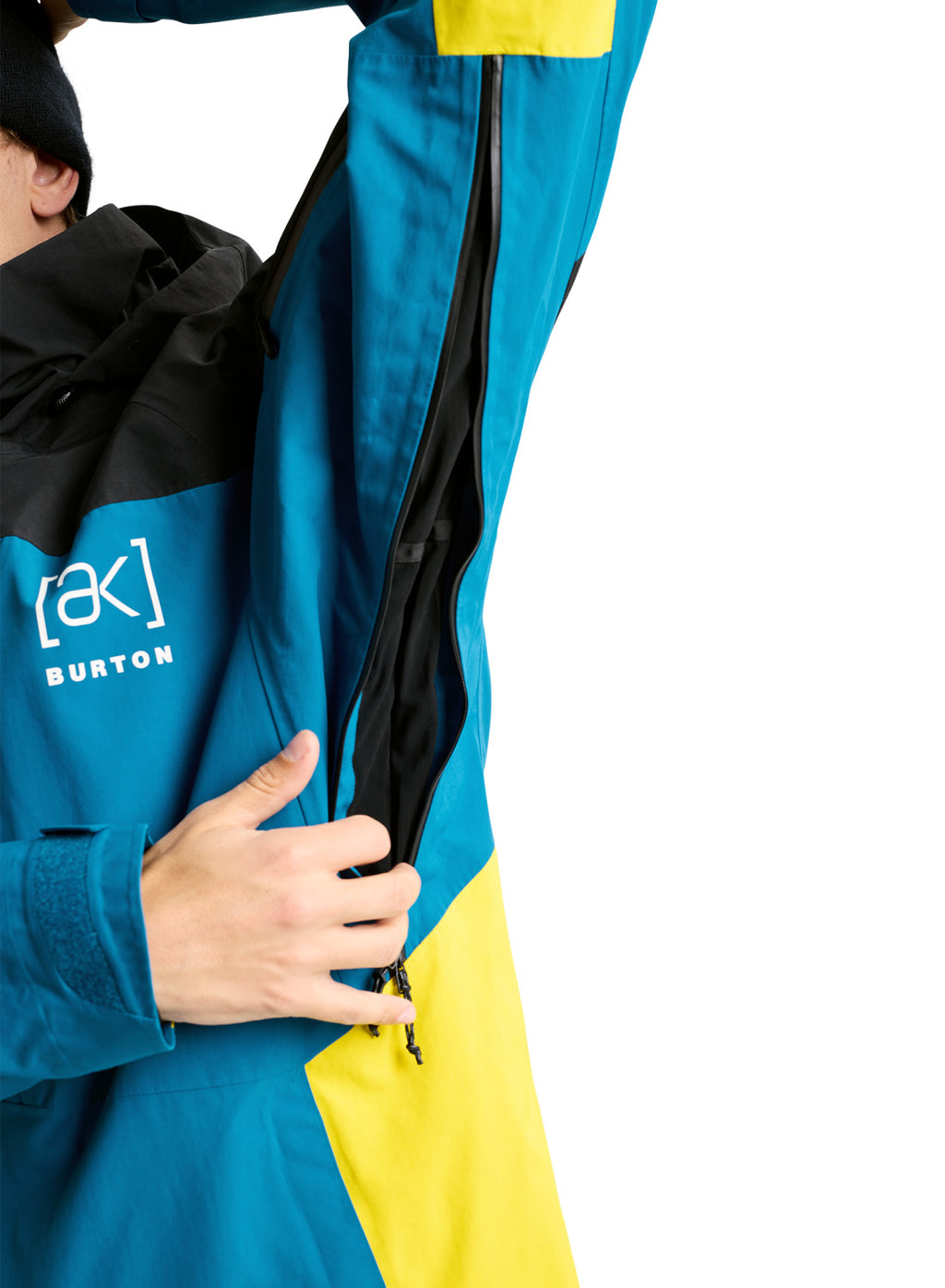 Men's Burton [ak] Swash GORE-TEX 2L Jacket - True Black / Blue Teal / Atomic Yellow - Burton Jacket Outerwear - alternate view 8
