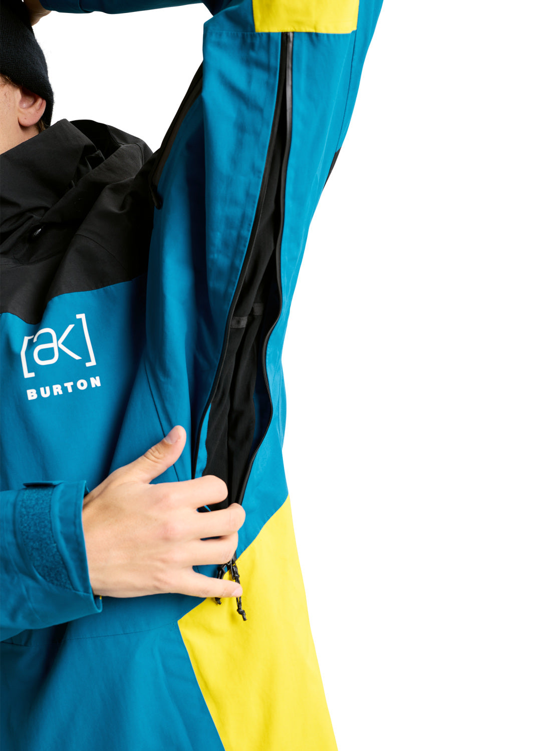 Men's Burton [ak] Swash GORE-TEX 2L Jacket - True Black / Blue Teal / Atomic Yellow - Burton Jacket Outerwear - alternate view 8