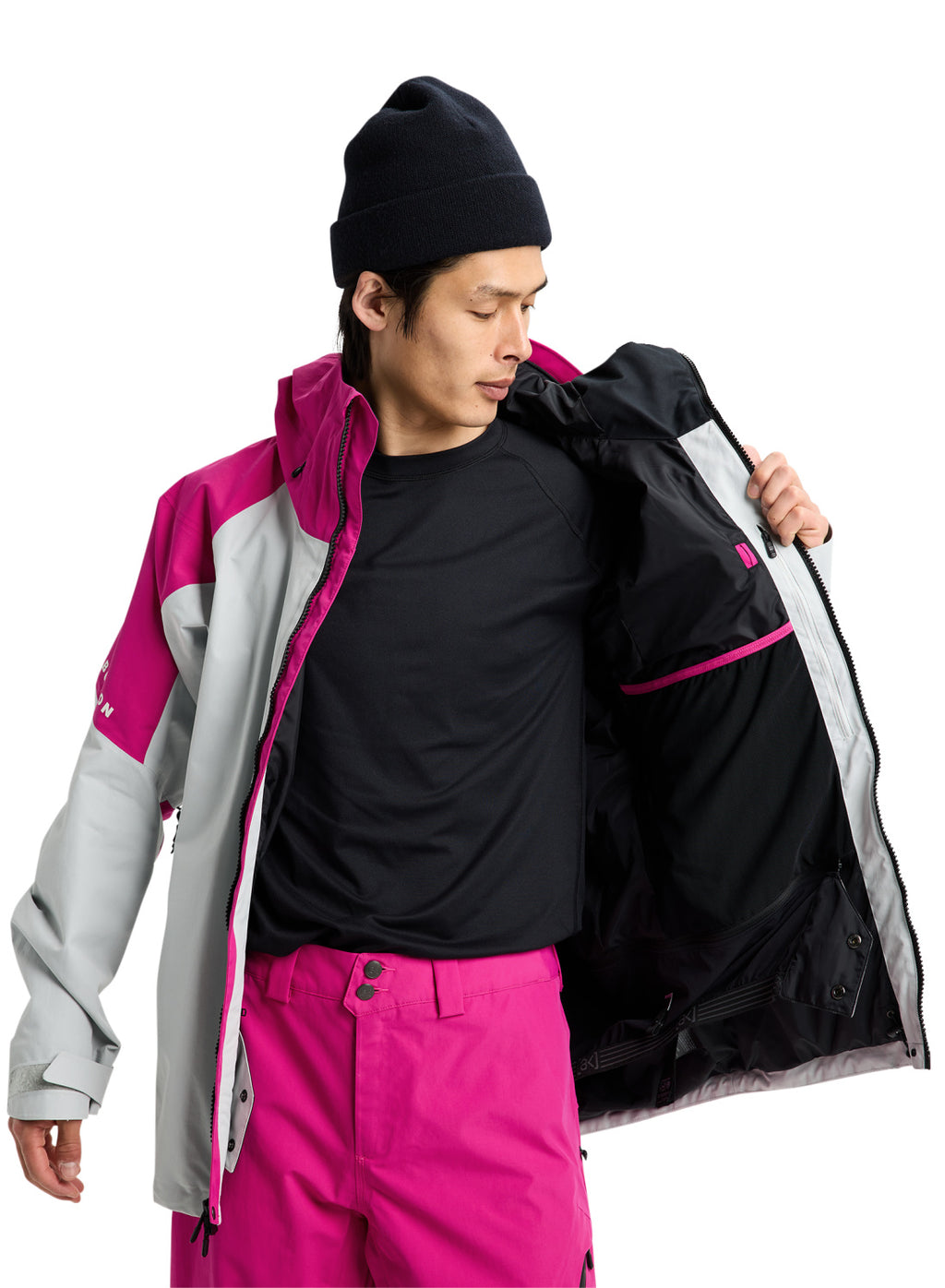Men's Burton [ak] Cyclic GORE-TEX 2L Jacket - Very Berry / Gray Cloud - Burton Jacket Outerwear - alternate view 9