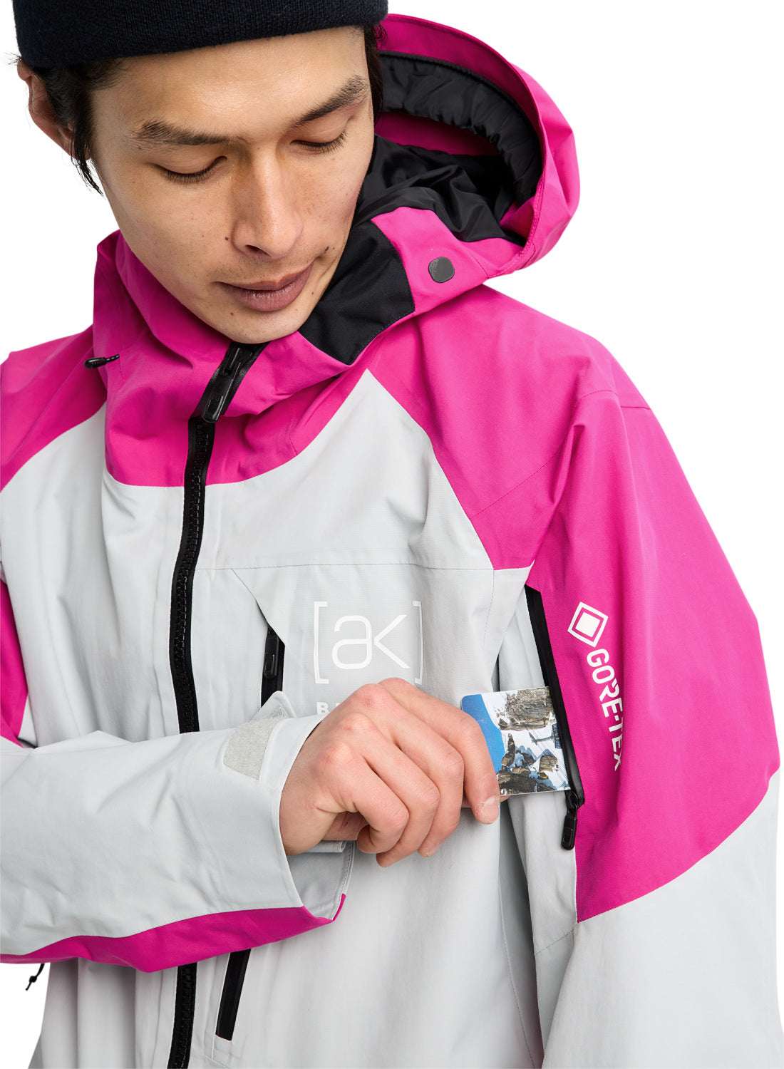 Men's Burton [ak] Cyclic GORE-TEX 2L Jacket - Very Berry / Gray Cloud - Burton Jacket Outerwear - alternate view 6