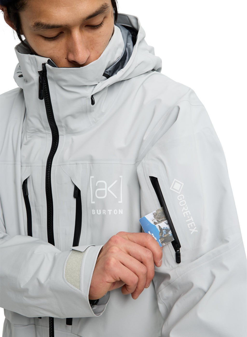 Men's Burton [ak] Hover GORE-TEX C-Knit 3L Stretch Jacket - Gray Cloud - Burton Jacket Outerwear - alternate view 6