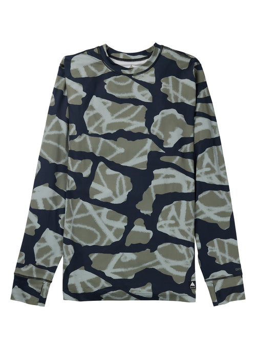 Men's Burton Midweight Base Layer Crewneck - Graffiti Camo - Burton Crew Neck Base