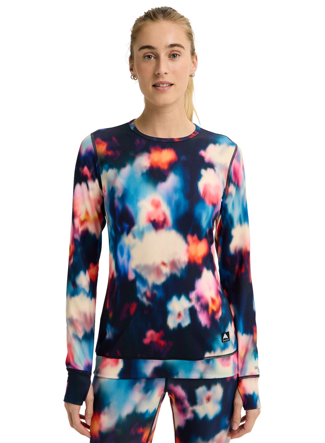 Women's Burton Midweight Base Layer Crewneck - Floral Blur - Burton Crew Neck Base - alternate view 3