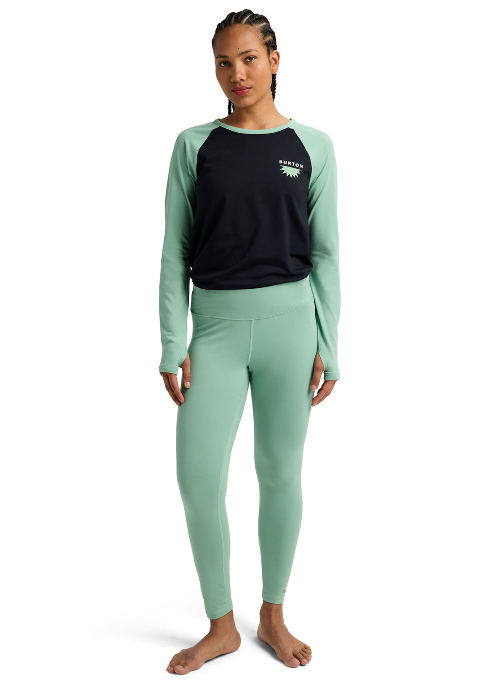 Women's Burton Midweight Base Layer Pants - Soft Sage - Burton Pants Base - alternate view 2