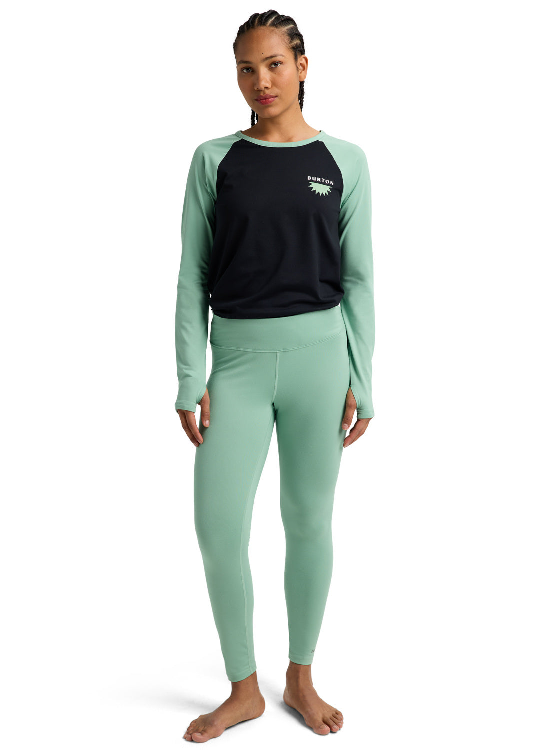 Women's Burton Midweight Base Layer Pants - Soft Sage - Burton Pants Base - alternate view 2