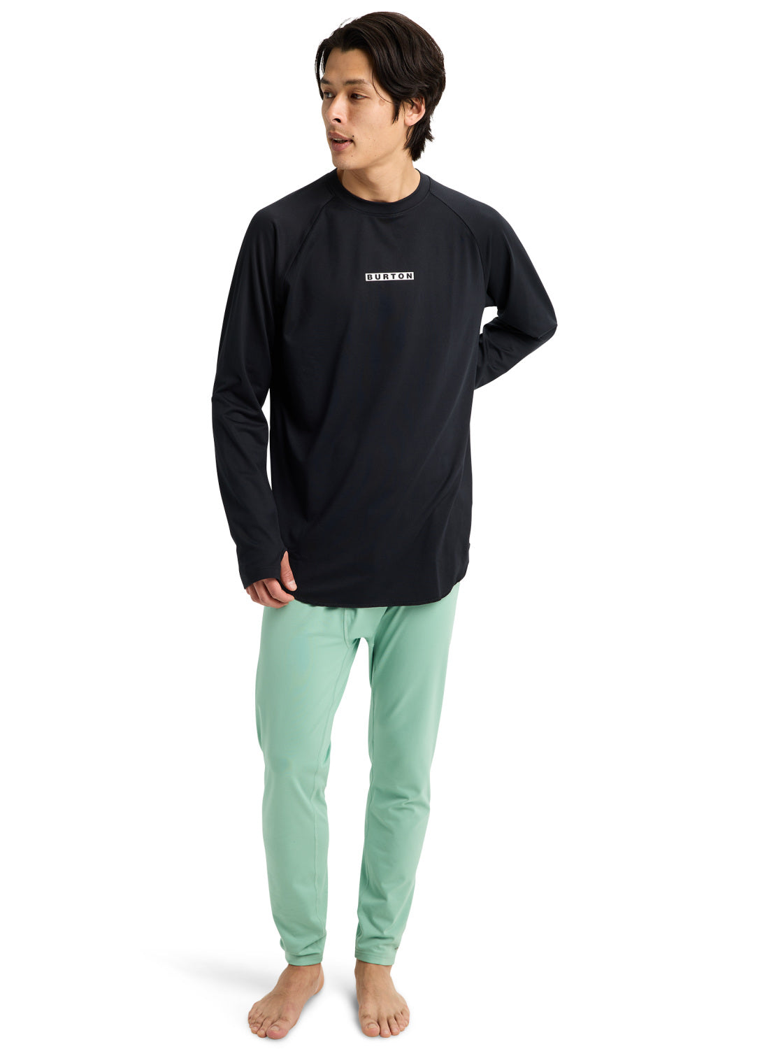 Men's Burton Roadie Base Layer Tech T-Shirt - True Black - Burton Crew Neck Base - alternate view 2