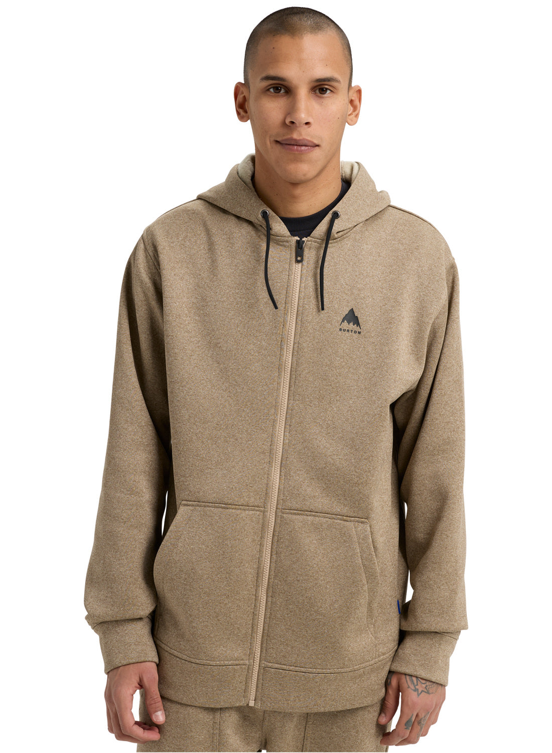 Men's Burton Oak Full-Zip Hoodie - Summit Taupe Heather - Burton Full Zip Apparel - alternate view 3