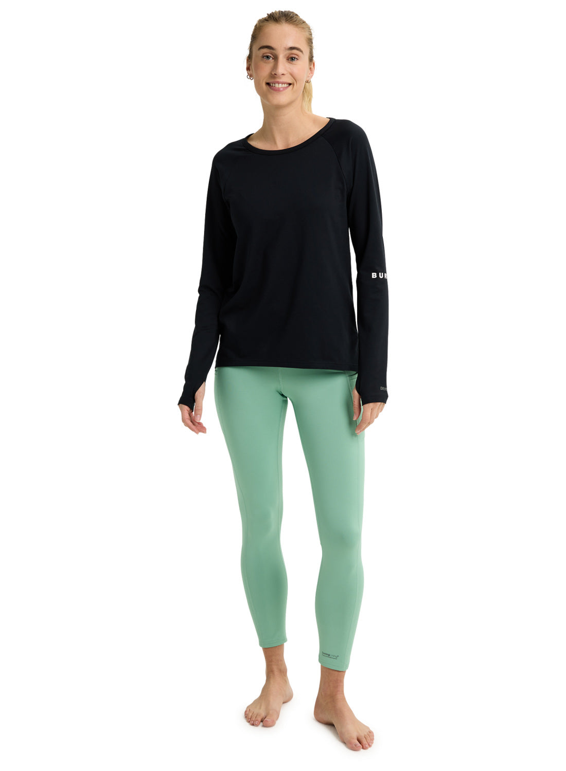 Women's Burton Roadie Base Layer Tech T-Shirt - True Black '26 - Burton Crew Neck Base - alternate view 2