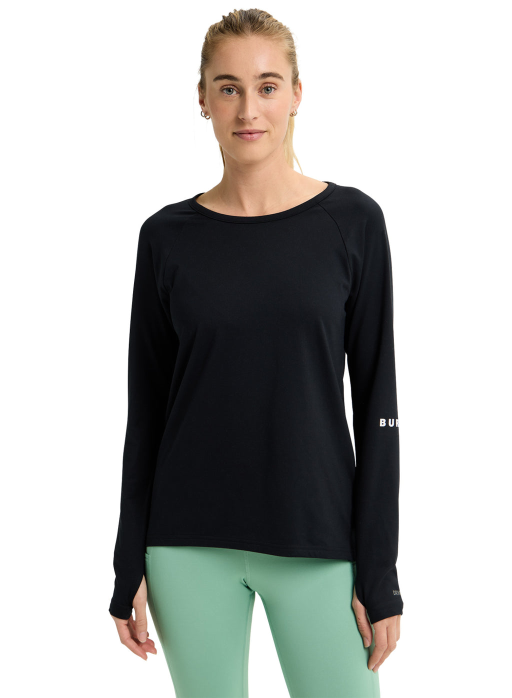 Women's Burton Roadie Base Layer Tech T-Shirt - True Black '26 - Burton Crew Neck Base - alternate view 3