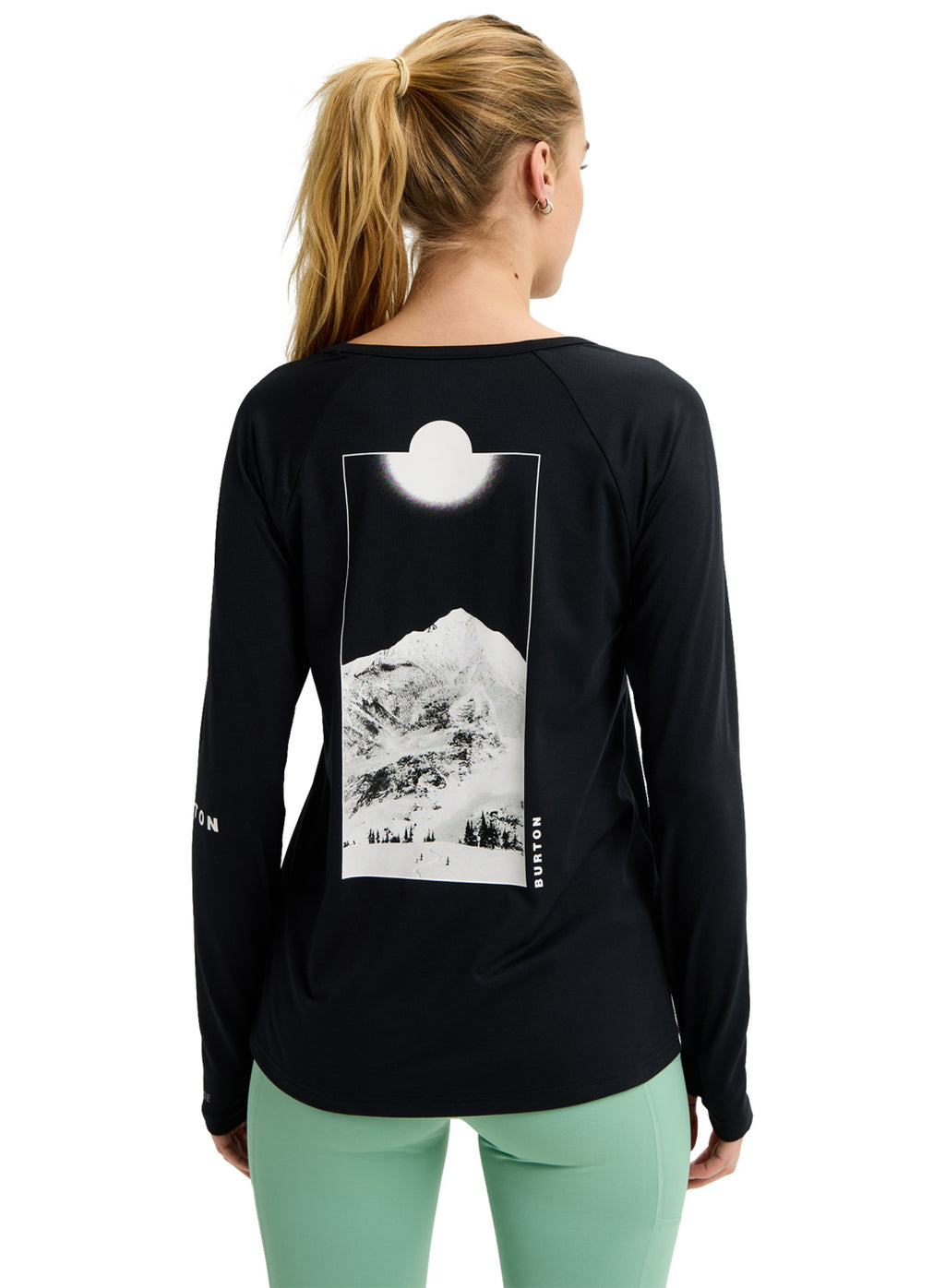 Women's Burton Roadie Base Layer Tech T-Shirt - True Black '26 - Burton Crew Neck Base - alternate view 4
