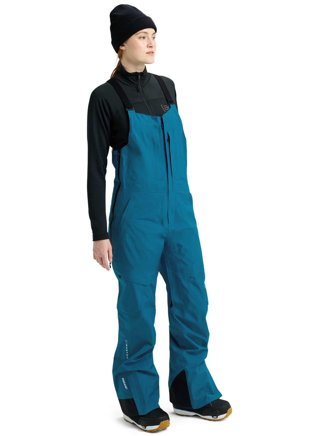 Women's Burton [ak] GORE-TEX 3L Kimmy Stretch Bib Pants - Blue Teal - Burton Bibs Outerwear - alternate view 2