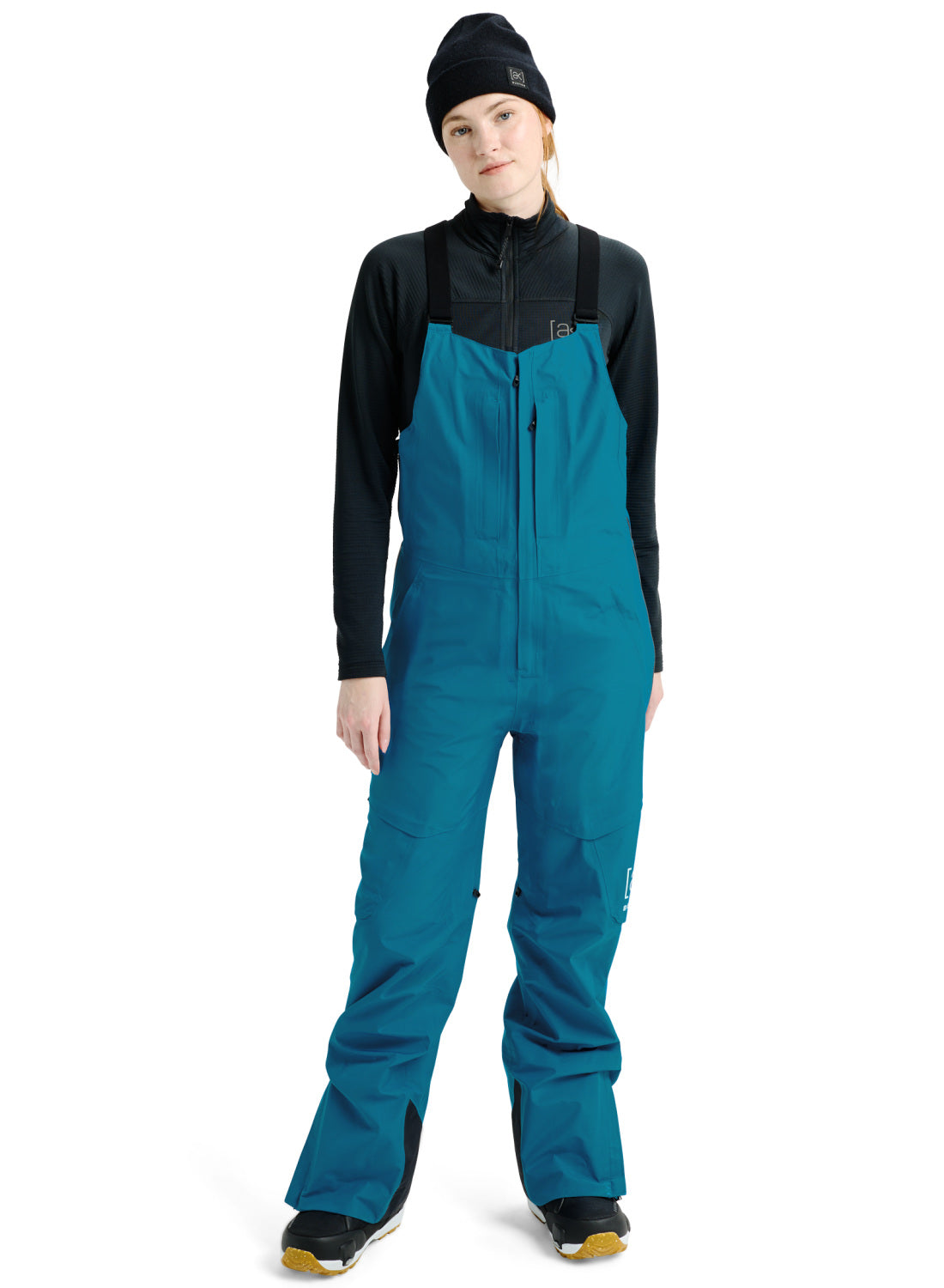 Women's Burton [ak] GORE-TEX 3L Kimmy Stretch Bib Pants - Blue Teal - Burton Bibs Outerwear - alternate view 3