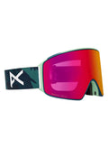 Anon M4 Goggles (Cylindrical) + Bonus Lens + MFI Face Mask - Frame: Family Tree, Lens: Perceive Sunny Red (14% / S3), Spare Lens: Perceive Cloudy Burst (59% / S1) - Magnatech Goggle