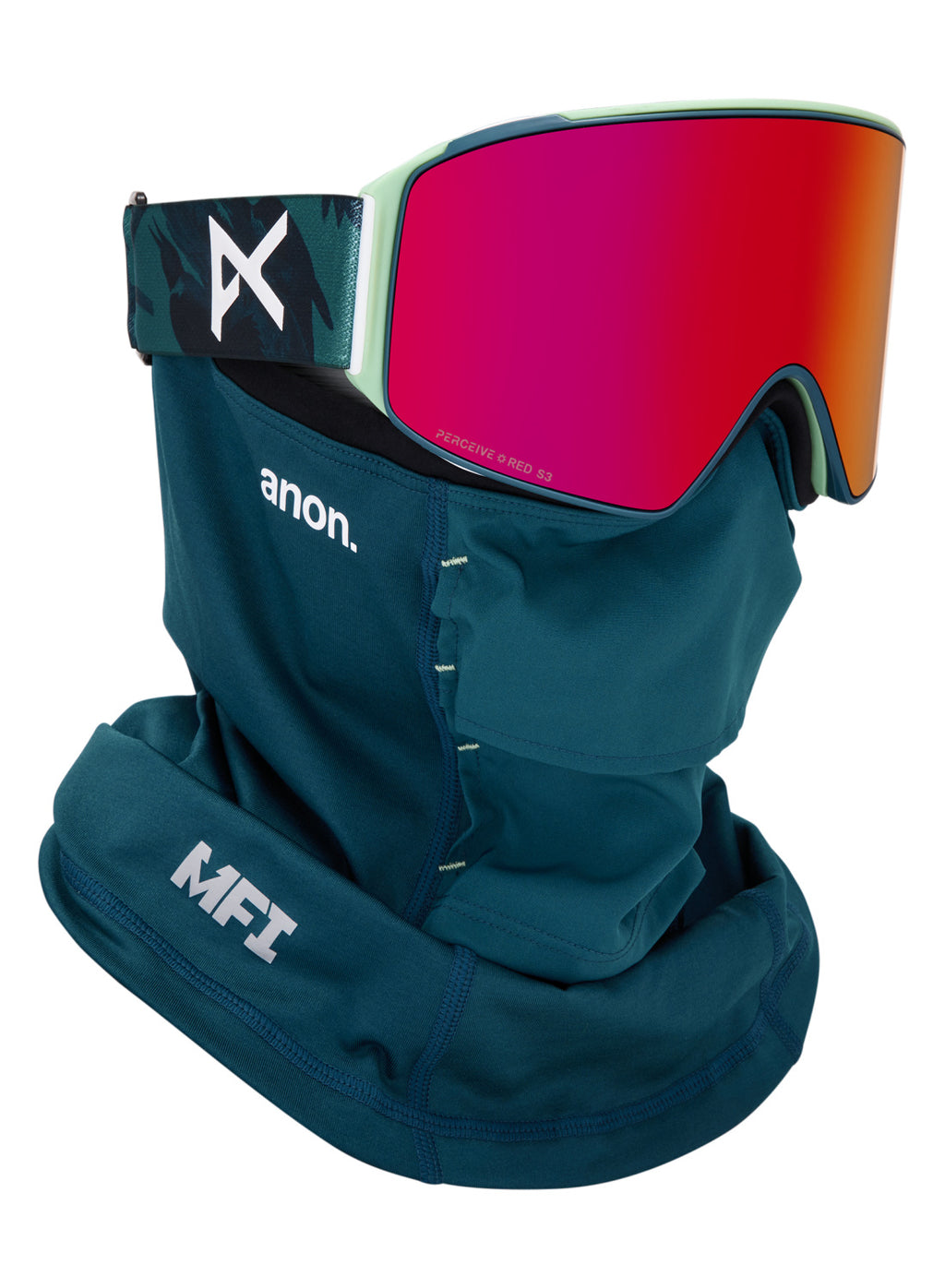 Anon M4 Goggles (Cylindrical) + Bonus Lens + MFI Face Mask - Family Tree / Perceive Sunny Red - Anon Magnatech Goggle - alternate view 5
