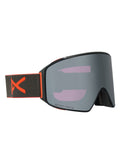 Anon M4 Goggles (Cylindrical) + Bonus Lens + MFI Face Mask - Frame: Fiesta Red, Lens: Perceive Sunny Onyx (6% / S4), Spare Lens: Perceive Variable Violet (34% / S2) - Magnatech Goggle