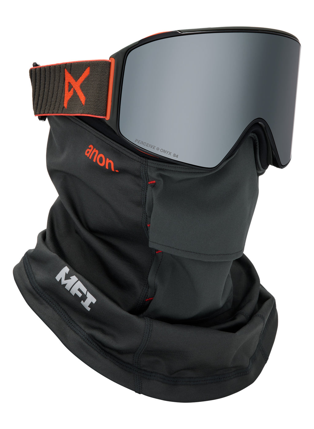 Anon M4 Goggles (Cylindrical) + Bonus Lens + MFI Face Mask - Fiesta Red / Perceive Sunny Onyx - Anon Magnatech Goggle - alternate view 5