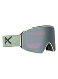 Anon M4 Goggles (Cylindrical) + Bonus Lens + MFI Face Mask - Frame: Soft Sage, Lens: Perceive Sunny Onyx (6% / S4), Spare Lens: Perceive Variable Violet (34% / S2) - Magnatech Goggle
