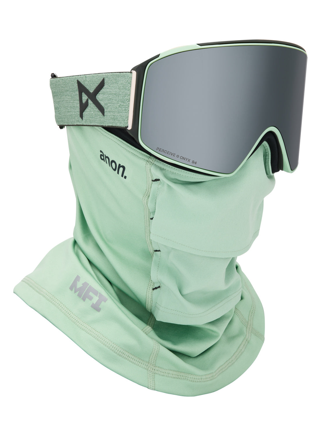 Anon M4 Goggles (Cylindrical) + Bonus Lens + MFI Face Mask - Soft Sage / Perceive Sunny Onyx - Anon Magnatech Goggle - alternate view 5