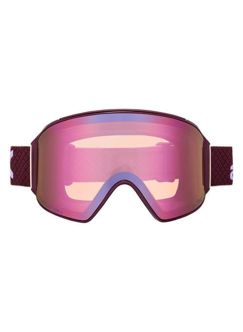 Anon M4 Goggles (Cylindrical) + Bonus Lens + MFI Face Mask - Frame: Deep Cherry, Lens: Perceive Cloudy Pink (53% / S1), Spare Lens: Perceive Variable Blue (21% / S2) - Magnatech Goggle