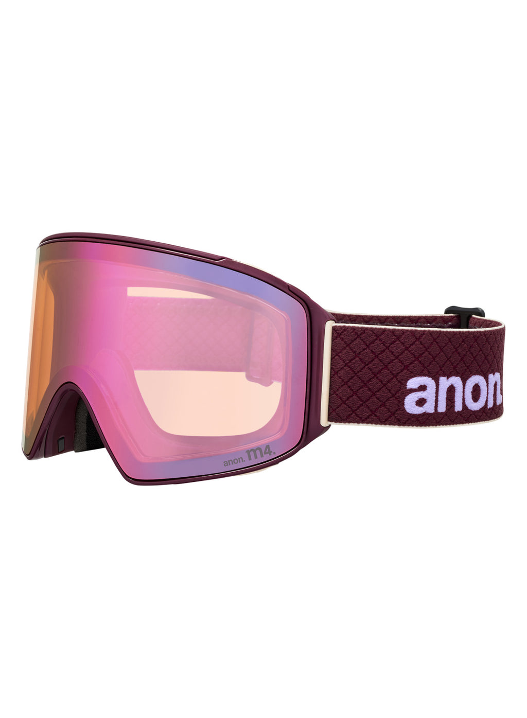 Anon M4 Goggles (Cylindrical) + Bonus Lens + MFI Face Mask - Deep Cherry / Perceive Cloudy Pink - Anon Magnatech Goggle - alternate view 3