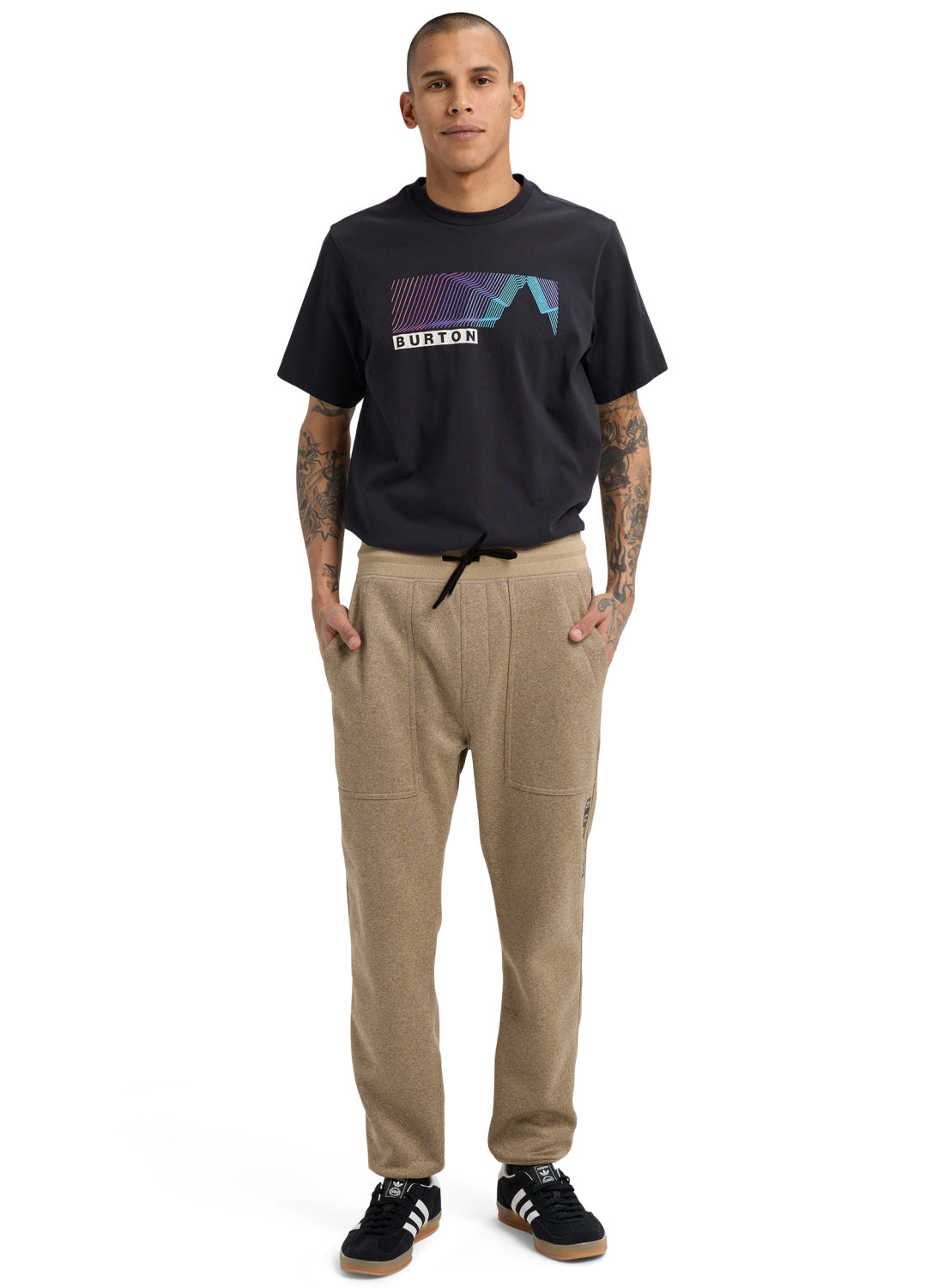 Men's Burton Oak Fleece Pants - Summit Taupe Heather - Burton Pants Apparel - alternate view 2