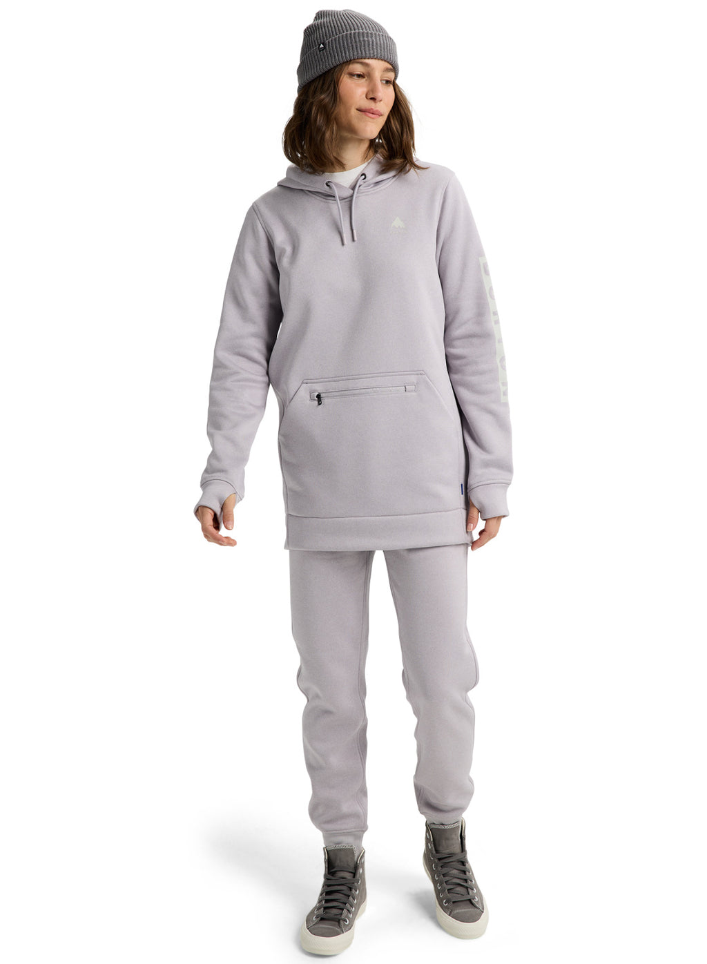 Women's Burton Oak Long Pullover Hoodie - Washed Lavender Heather - Burton Pullover Hoodie Apparel - alternate view 2