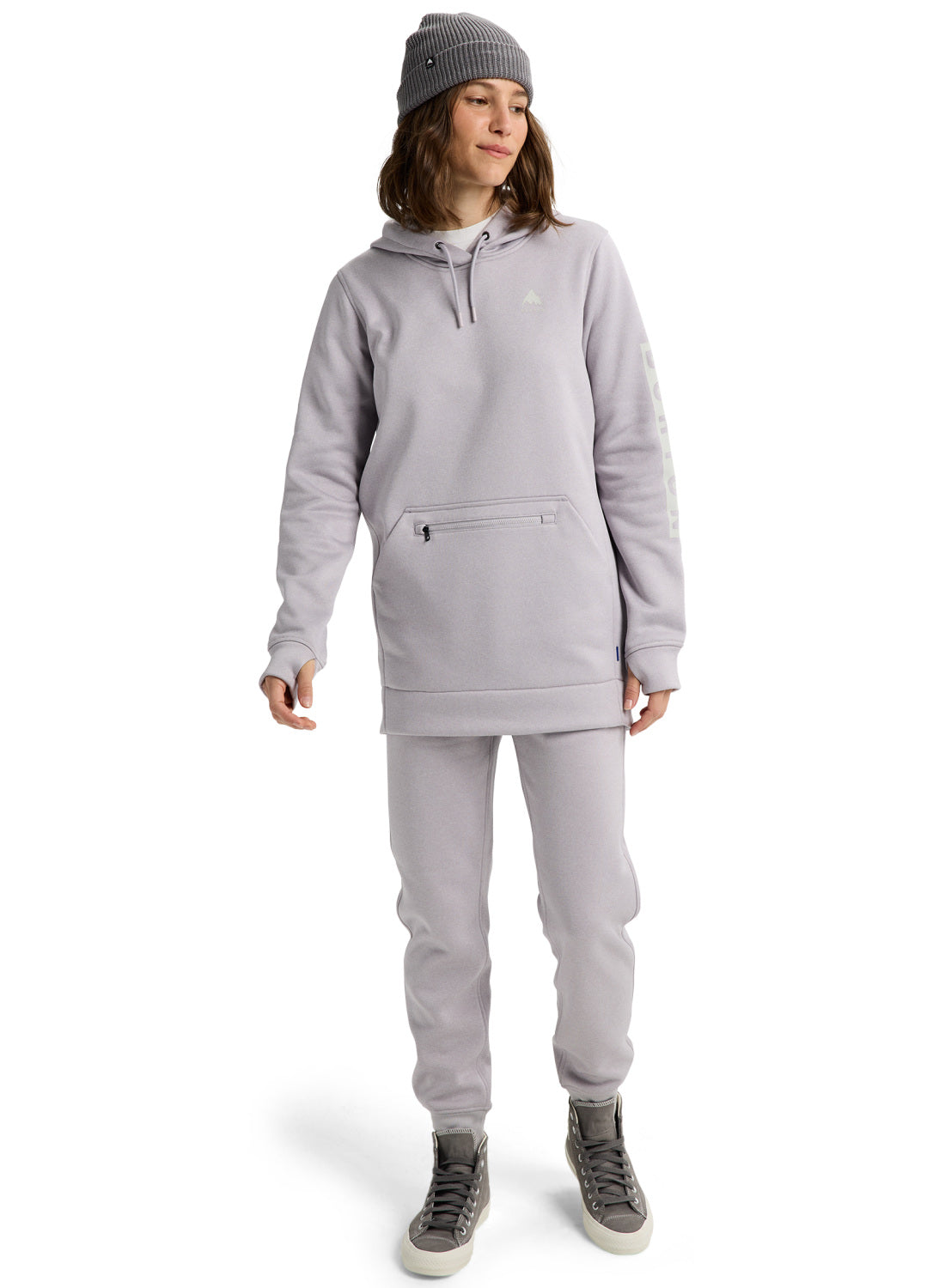 Women's Burton Oak Long Pullover Hoodie - Washed Lavender Heather - Burton Pullover Hoodie Apparel - alternate view 2