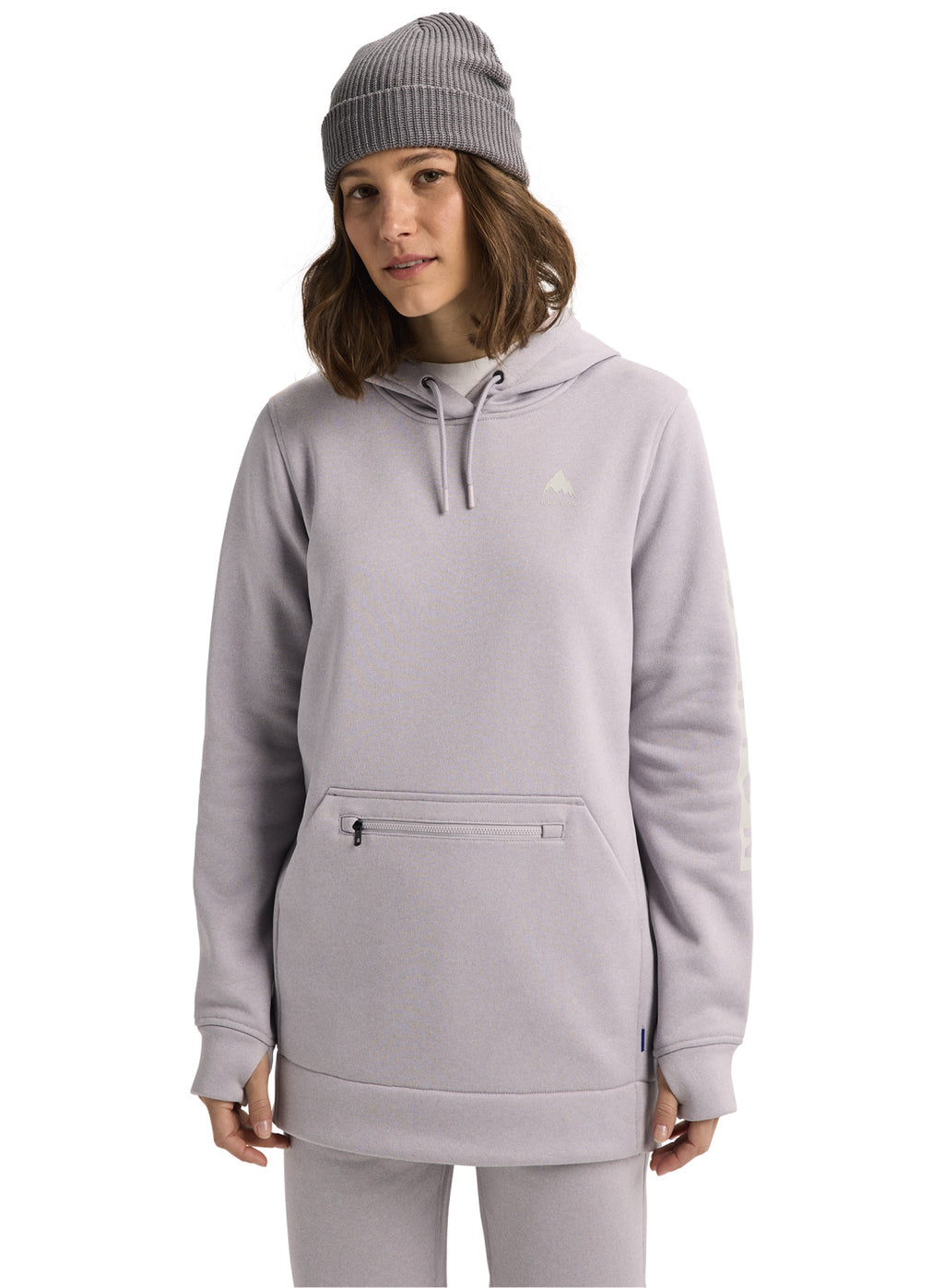 Women's Burton Oak Long Pullover Hoodie - Washed Lavender Heather - Burton Pullover Hoodie Apparel - alternate view 3