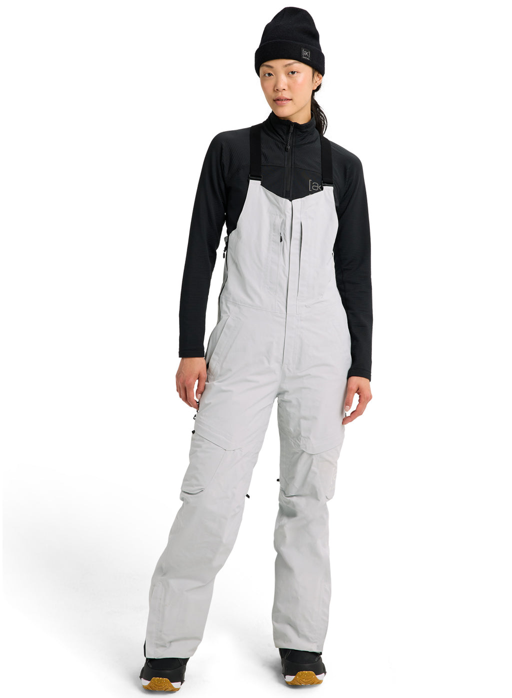 Women's Burton [ak] Kimmy GORE-TEX 2L Bib Pants - Gray Cloud - Burton Bibs Outerwear - alternate view 3