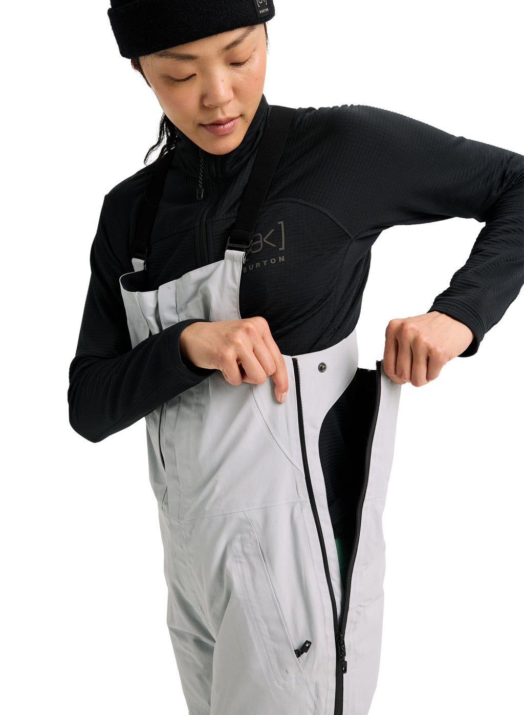 Women's Burton [ak] Kimmy GORE-TEX 2L Bib Pants - Gray Cloud - Burton Bibs Outerwear - alternate view 6