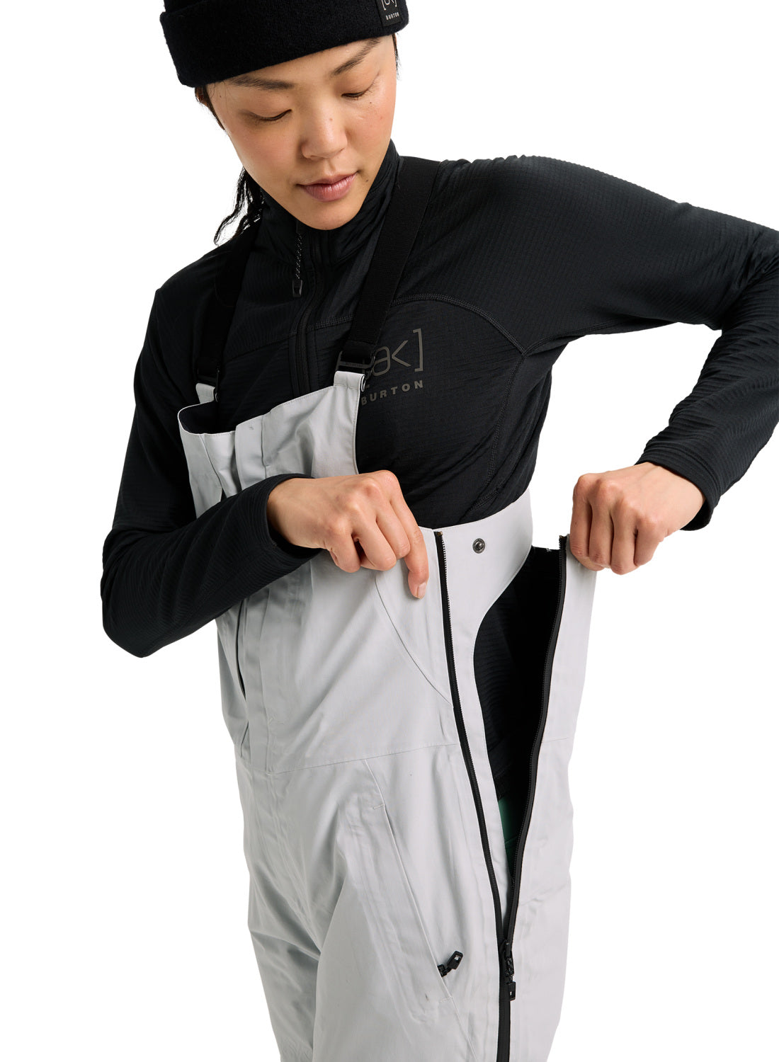 Women's Burton [ak] Kimmy GORE-TEX 2L Bib Pants - Gray Cloud - Burton Bibs Outerwear - alternate view 6