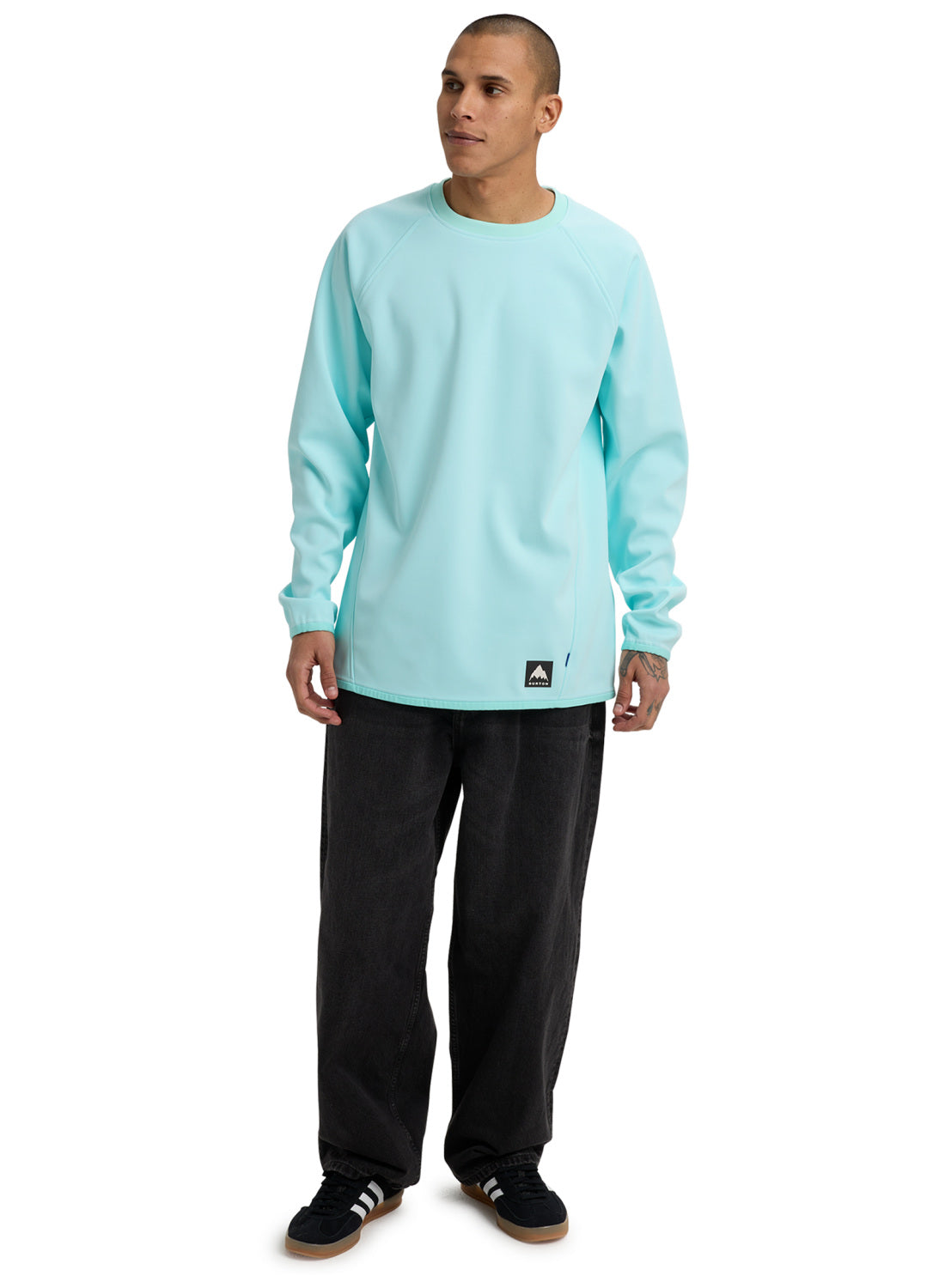 Men's Burton Crown Weatherproof Crewneck Fleece - Light Teal - Burton Crew Neck Apparel - alternate view 2
