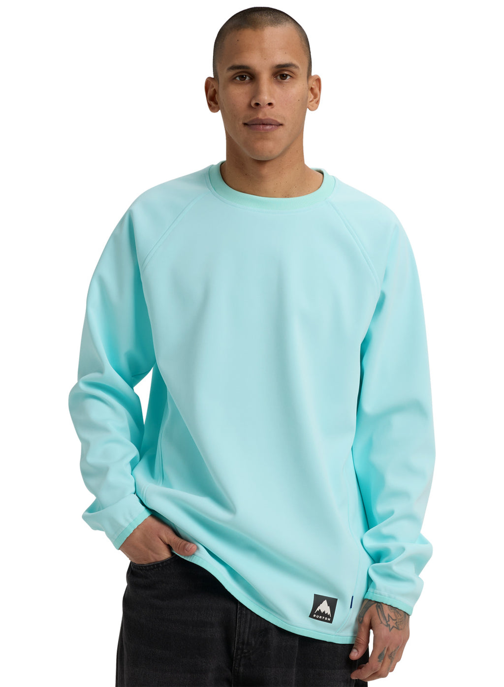 Men's Burton Crown Weatherproof Crewneck Fleece - Light Teal - Burton Crew Neck Apparel - alternate view 3