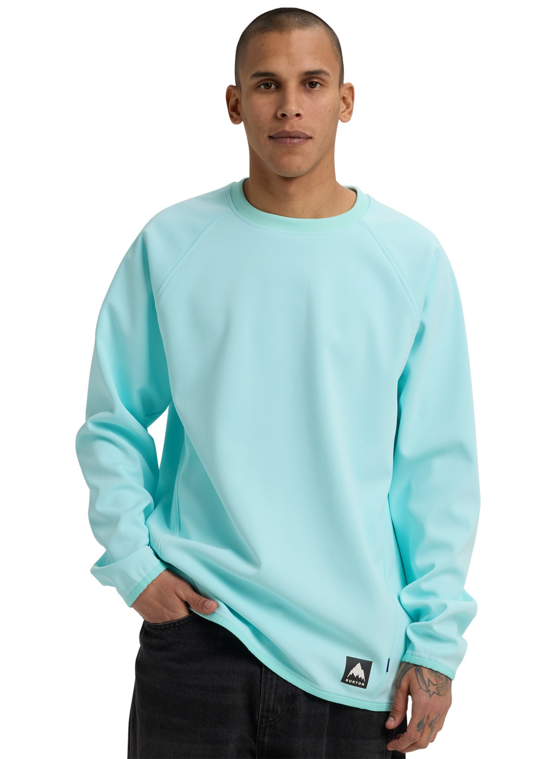 Men's Burton Crown Weatherproof Crewneck Fleece - Light Teal - Burton Crew Neck Apparel - alternate view 3