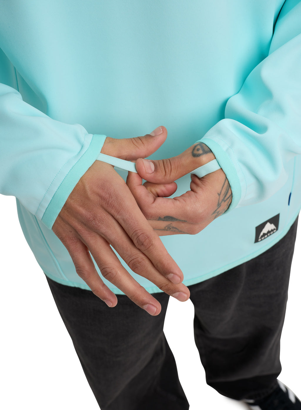 Men's Burton Crown Weatherproof Crewneck Fleece - Light Teal - Burton Crew Neck Apparel - alternate view 5
