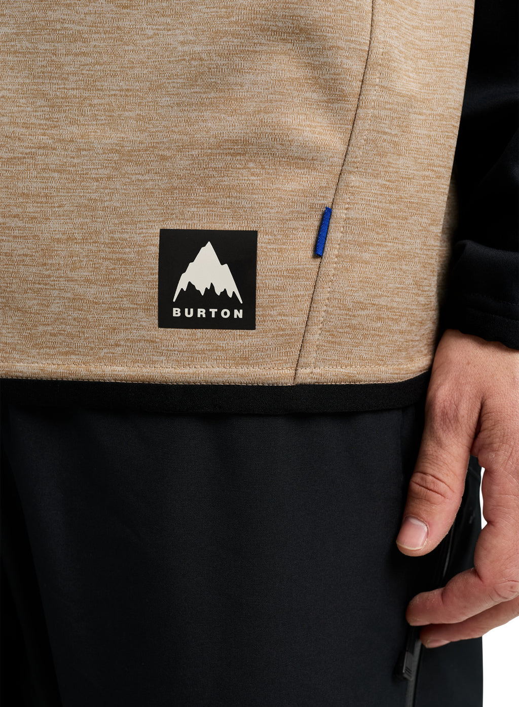 Men's Burton Crown Weatherproof Crewneck Fleece - Summit Taupe Heather / True Black - Burton Crew Neck Apparel - alternate view 5