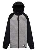 Men's Burton Crown Weatherproof Full-Zip Fleece - Gray Heather True Black - Burton Full Zip Apparel