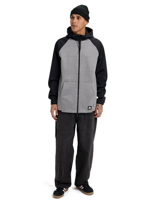 Men's Burton Crown Weatherproof Full-Zip Fleece - Gray Heather / True Black - Full Zip Apparel