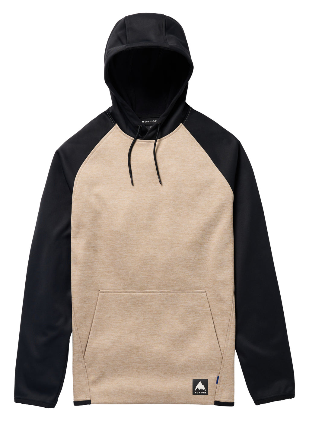 Men's Burton Crown Weatherproof Pullover Fleece - Summit Taupe Heather / True Black - Burton Pullover Hoodie Apparel
