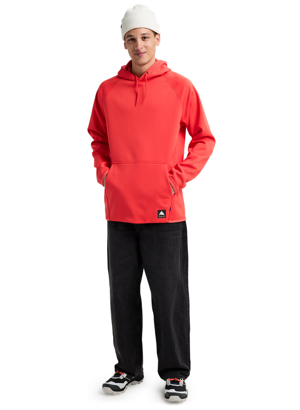 Men's Burton Crown Weatherproof Pullover Fleece - Fiesta Red - Burton Pullover Hoodie Apparel - alternate view 2