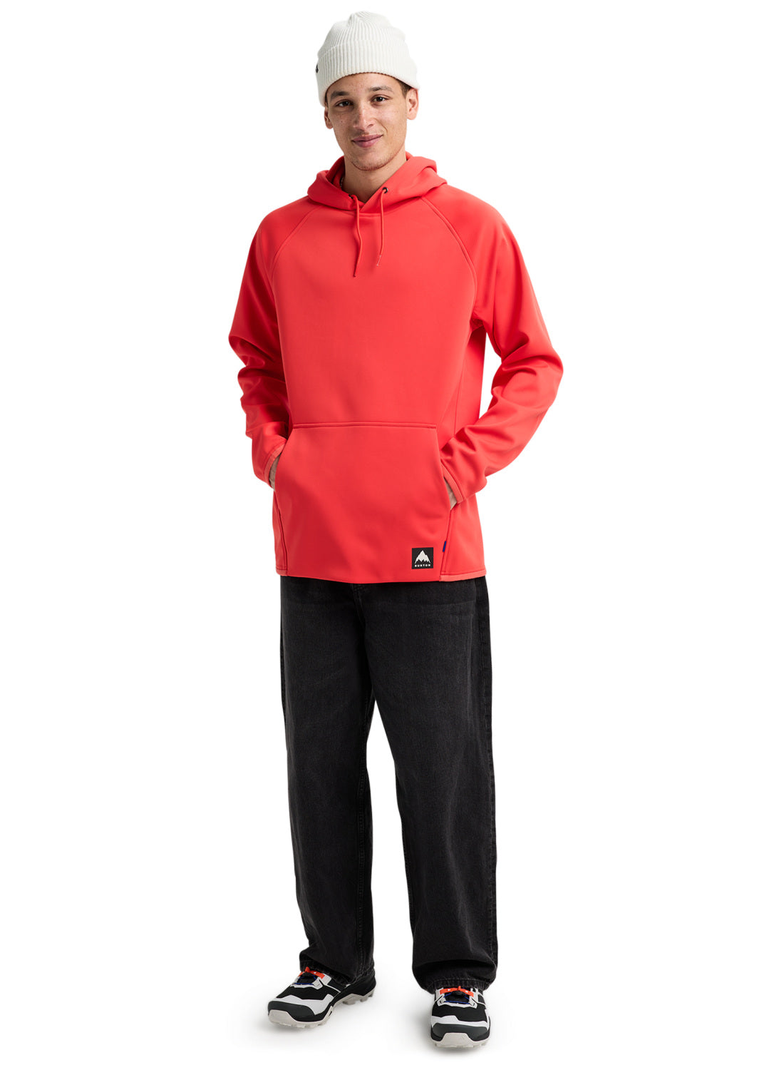 Men's Burton Crown Weatherproof Pullover Fleece - Fiesta Red - Burton Pullover Hoodie Apparel - alternate view 2