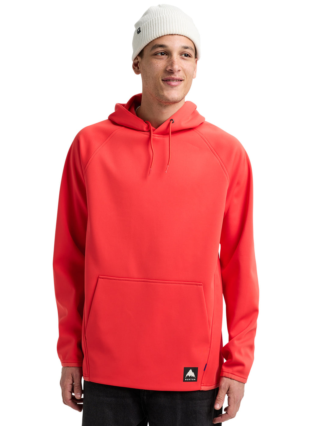 Men's Burton Crown Weatherproof Pullover Fleece - Fiesta Red - Burton Pullover Hoodie Apparel - alternate view 3