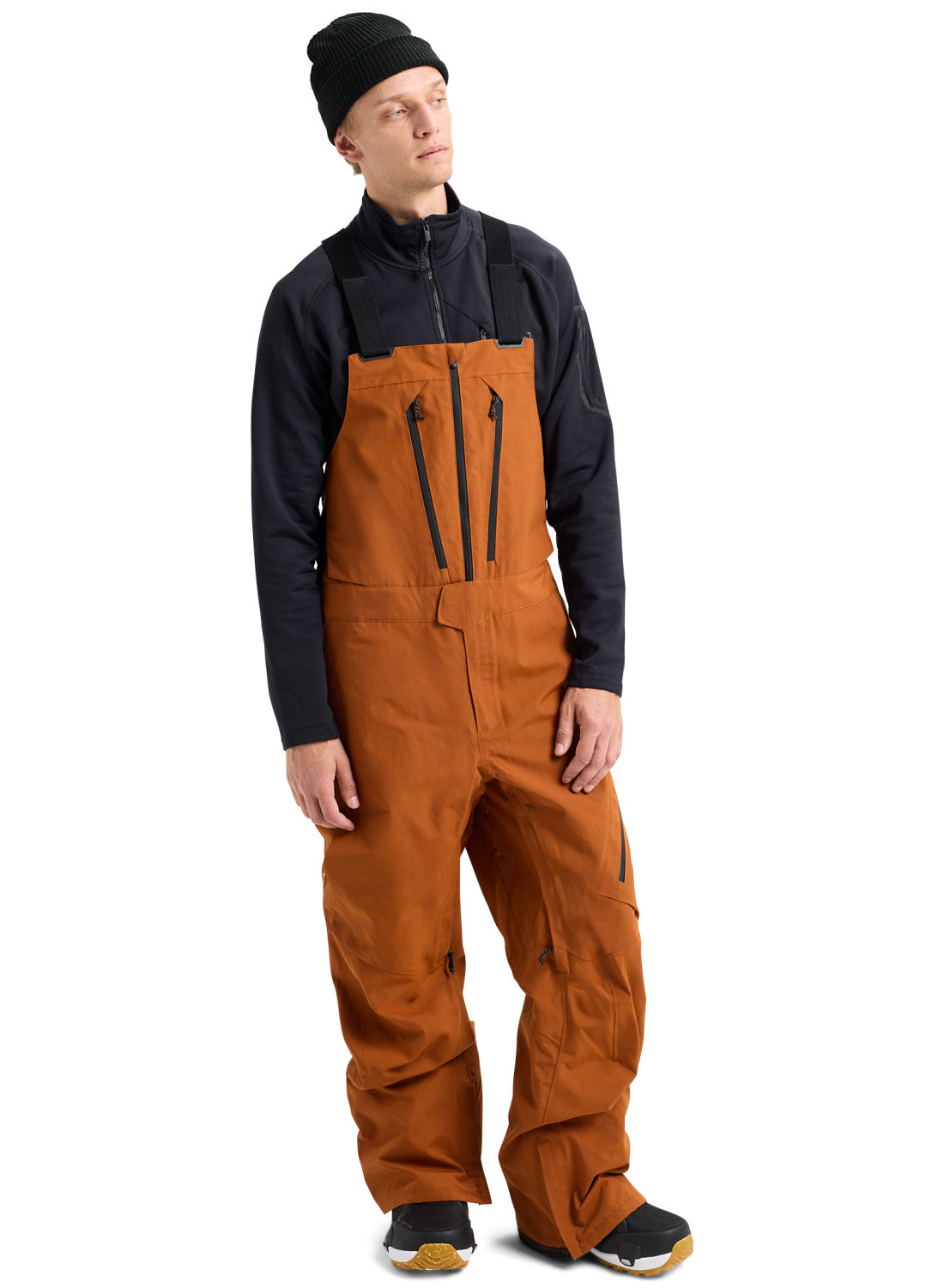 Men's Burton [ak] Cyclic GORE-TEX 2L Bib Pants - Chestnut Brown - Burton Bibs Outerwear - alternate view 2