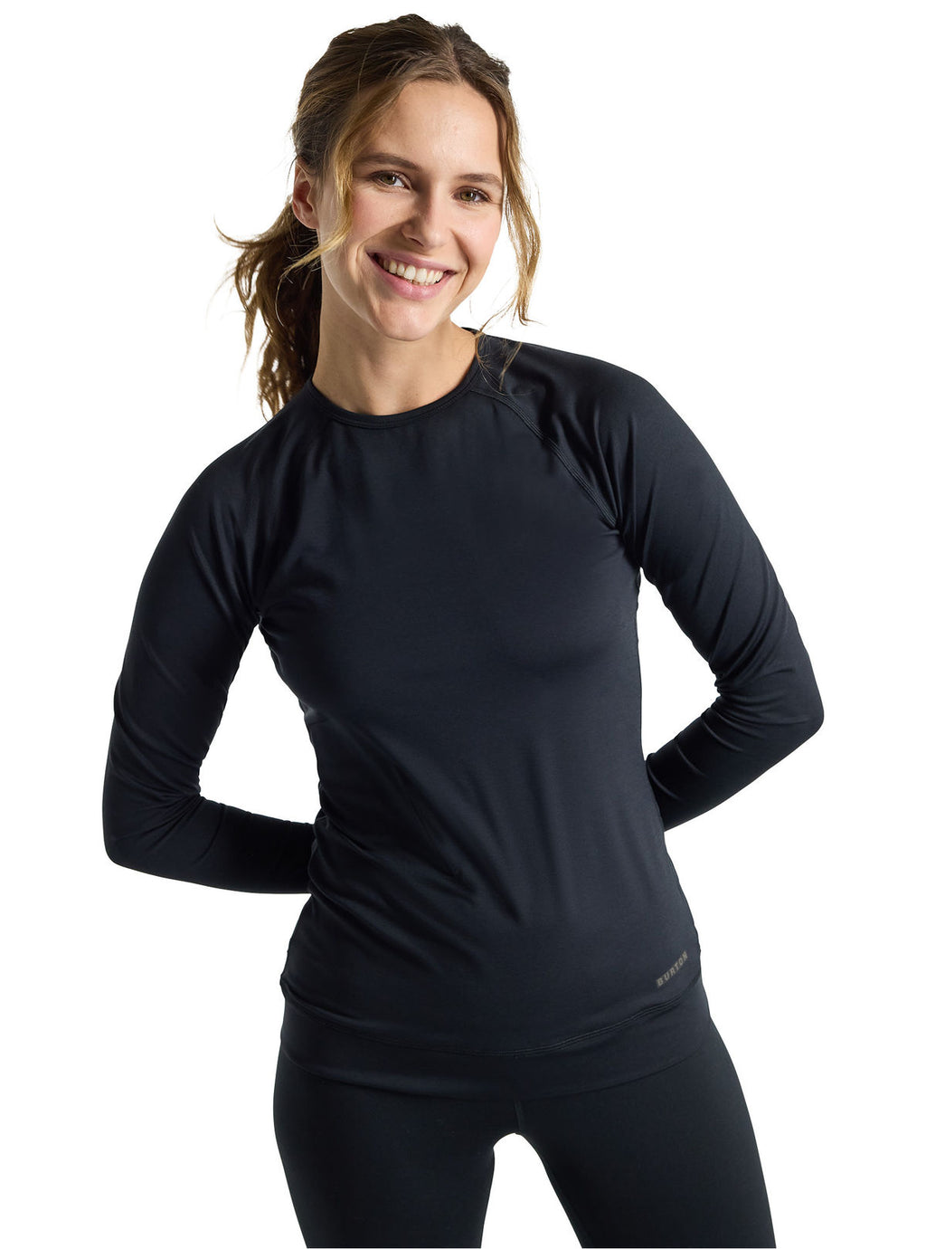 Women's Burton Lightweight X Base Layer Crewneck - True Black - Crew Neck Base